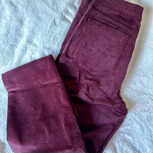 J. Crew - Mahogany Plum Maroon - Velour Corduroy - Midrise Skinny Pants